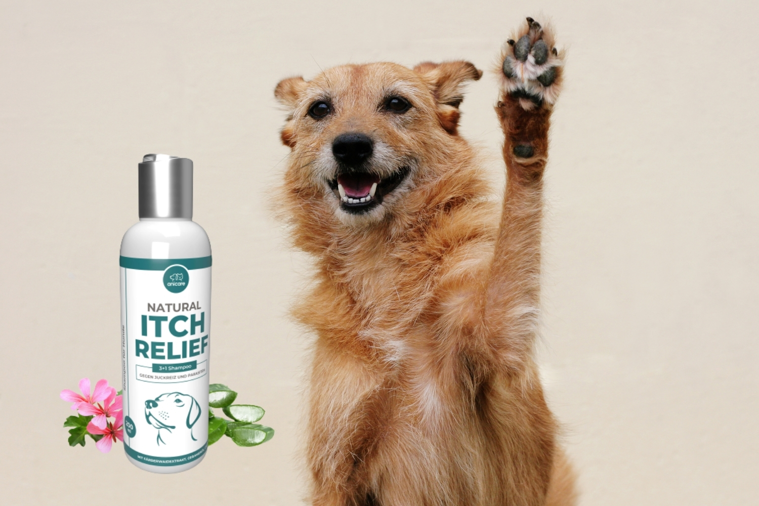 Happy dog mit Natural Itch Relief Shampoo